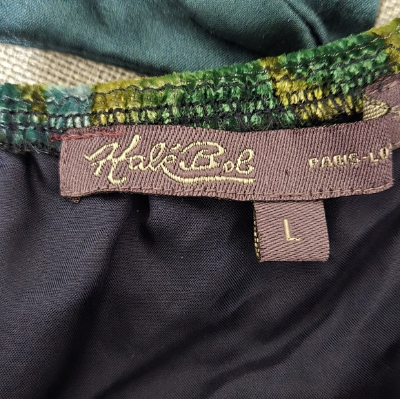 ✨HOST PICK✨️Hale Bob Floral Velvet Burnout on Blue Halter Top Silk Lining Large - Picture 9 of 12